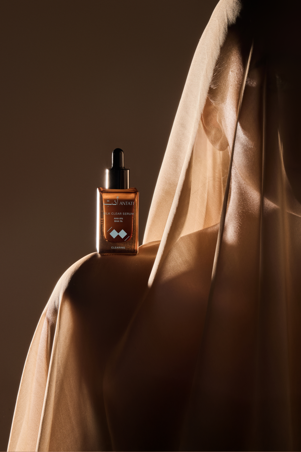Artistic product showcase for skincare.