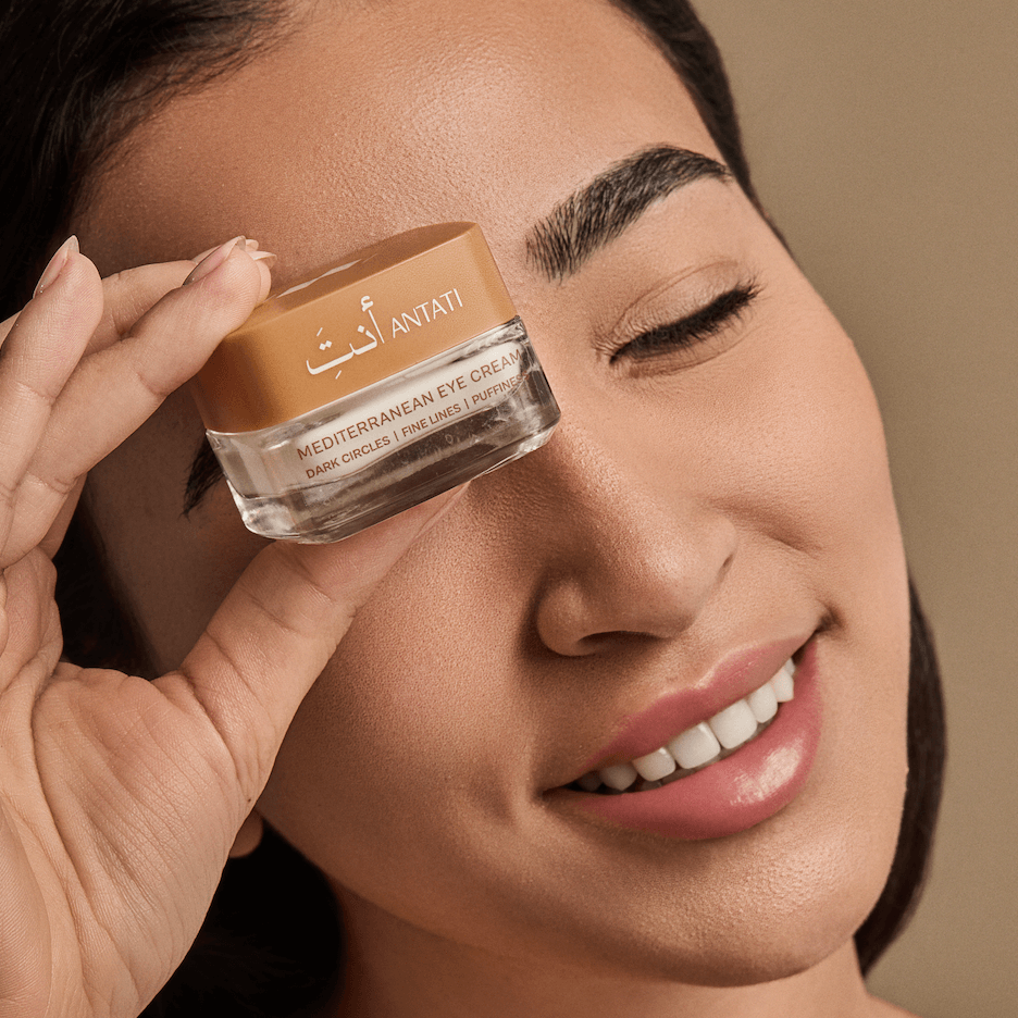 Women Holding Antati Mediterranean Eye Cream